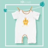 Quần áo trẻ em Bobicraft - Bộ đồ liền thân bodysuit Romper tay ngắn quần đùi hổ bé trai bé gái - Cotton hữu cơ organic an toàn