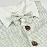 Quần áo trẻ em Bobicraft - Bộ đồ liền thân bodysuit Romper Gile sọc bé trai - Cotton hữu cơ organic an toàn