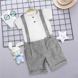 Quần áo trẻ em Bobicraft - Quần yếm bé trai linen caro - Cotton hữu cơ organic an toàn