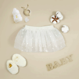 Quần áo trẻ em Bobicraft - Váy voan sao lấp lánh bé gái - Cotton hữu cơ organic an toàn