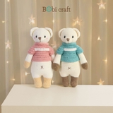 Thú bông len Bobicraft - Gấu Lizzie đứng (M) - Bộ màu - Đồ chơi an toàn Quà tặng bé