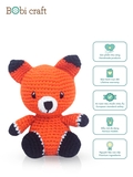 Thú bông len Bobicraft - Cáo đực ngồi màu - Đồ chơi an toàn Quà tặng bé