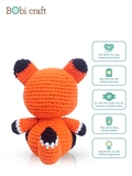 Thú bông len Bobicraft - Cáo đực ngồi màu - Đồ chơi an toàn Quà tặng bé