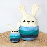 Thú bông len Bobicraft - Combo thỏ trứng phục sinh xanh - Đồ chơi an toàn Quà tặng bé