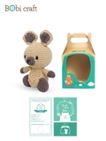 Thú bông len Bobicraft - Kangaroo đực ngồi màu - Đồ chơi an toàn Quà tặng bé