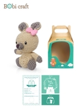 Thú bông len Bobicraft - Kangaroo cái ngồi màu - Đồ chơi an toàn Quà tặng bé