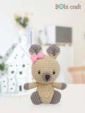Thú bông len Bobicraft - Kangaroo cái ngồi màu - Đồ chơi an toàn Quà tặng bé