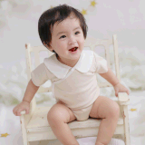 Quần áo trẻ em Bobicraft - Romper cổ lá sen - Cotton hữu cơ organic an toàn
