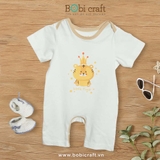 Quần áo trẻ em Bobicraft - Bộ đồ liền thân bodysuit Romper tay ngắn quần đùi hổ bé trai bé gái - Cotton hữu cơ organic an toàn