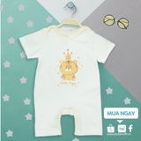 Quần áo trẻ em Bobicraft - Bộ đồ liền thân bodysuit Romper tay ngắn quần đùi hổ bé trai bé gái - Cotton hữu cơ organic an toàn