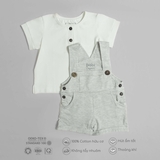 Quần áo trẻ em Bobicraft - Quần yếm bé trai sọc - Cotton hữu cơ organic an toàn