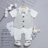 Quần áo trẻ em Bobicraft - Bộ đồ liền thân bodysuit Romper Gile sọc bé trai - Cotton hữu cơ organic an toàn