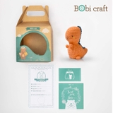 Thú bông len Bobicraft - Khủng long T-rex lục lạc - Đồ chơi an toàn Quà tặng bé