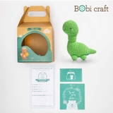 Thú bông len Bobicraft - Khủng long cổ dài Brachio lục lạc - Đồ chơi an toàn Quà tặng bé