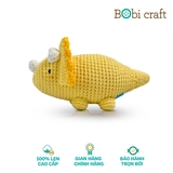 Thú bông len Bobicraft - Khủng long 3 sừng Tricera lục lạc - Đồ chơi an toàn Quà tặng bé