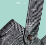 Quần áo trẻ em Bobicraft - Quần yếm bé trai linen caro - Cotton hữu cơ organic an toàn