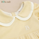 Quần áo trẻ em Bobicraft - Áo đầm cổ lá sen 2 lá cổ - Cotton hữu cơ organic an toàn