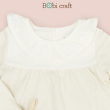Quần áo trẻ em Bobicraft - ĐẦM CỔ BÈO TAY DÀI - Cotton hữu cơ organic an toàn