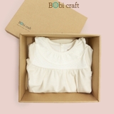 Quần áo trẻ em Bobicraft - ĐẦM CỔ BÈO TAY DÀI - Cotton hữu cơ organic an toàn