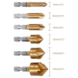 Bộ 6 Mũi Khoan Thân Lục Giác HSS 6mm-19mm, 1/4 inch