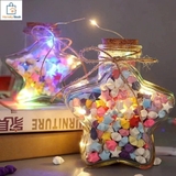 Chai đựng đồ gấp origami, chai ước nguyện hình ngôi sao, chai trang trí mini