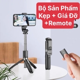 Gậy Chụp Ảnh Selfie Kèm Remote 3 Chân Có Đèn Led Trợ Sáng