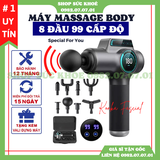 Máy Massage cầm tay cap cấp 8 đầu 99 chế độ đấm lưng trị liệu cổ vai gáy, mát xa cơ thể, trị đau nhức toàn thân hiệu quả, súng massage cầm tay cao cấp.