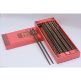 Đũa gỗ mun Tròn đầu xoắn - hộp 10 đôi