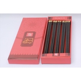 Đũa Gỗ Mun Sừng Đầu Vuông Gắn Ốc - hộp 10 đôi