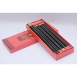 Đũa Gỗ Mun Sừng Đầu Vuông Gắn Ốc - hộp 10 đôi