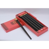 Đũa Gỗ Mun Sừng Đầu Vuông Gắn Ốc - hộp 10 đôi