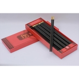 Đũa Gỗ Mun Sừng Đầu Vuông Gắn Ốc - hộp 10 đôi