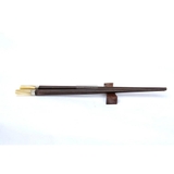 Đũa Trắc đen đầu vuông bọc bạc, gắn ốc cao cấp - hộp 10 đôi