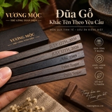 đũa gỗ mun sừng in khắc logo chữ làm quà tặng