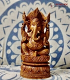 Tượng thần Ganesha bằng gỗ đàn hương được chạm khắc tinh xảo