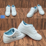 Giày thể thao nữ màu trắng thêu hoa xanh Size 39 (X7-231118-39)