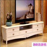 Kệ tivi gỗ tự nhiên phong cách châu âu TV - 006