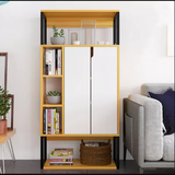Giá sách gỗ công nghiệp khung sắt hiện đại KS-411