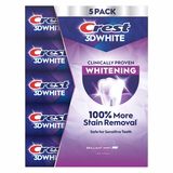 Lốc 5 tuýp kem đánh răng Crest 3D White Brilliant Mint Whitening 147g của Mỹ