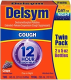Siro trị ho cho người lớn và trẻ em trên 4 tuổi (ngày/đêm) Delsym 12 Hour Cough Relief, hộp 2 chai x 148ml, hương nho.