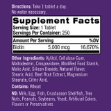 Viên nhai đẹp da tóc và móng Natrol Biotin Beauty 5000mcg - loại 250 viên
