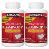 Viên uống giảm đau, hạ sốt Kirkland Signature Extra Strength Acetaminophen 500 mg., 500v x 2 hũ (cặp màu đỏ).