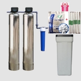 Bộ lọc tổng nước sinh hoạt đầu nguồn tự động sục rửa vật liệu HK102TD