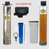Cột lọc nước canxi xử lý đá vôi tự động sục rửa hoàn nguyên inox 304