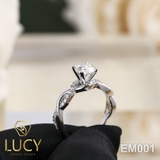 EM001 Nhẫn cầu hôn, round cut 6mm, Twist Band, Lucy Jewelry