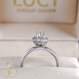 EM100 Nhẫn cầu hôn đính hôn, nhẫn vàng nữ, nhẫn ổ kim cương 4.5mm - Lucy Jewelry