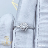 EM101 Nhẫn cầu hôn đính hôn, nhẫn vàng nữ, nhẫn ổ kim cương 3.5mm - Lucy Jewelry