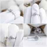 EM101 Nhẫn cầu hôn đính hôn, nhẫn vàng nữ, nhẫn ổ kim cương 3.5mm - Lucy Jewelry