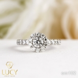 EM102 Nhẫn cầu hôn đính hôn, nhẫn vàng nữ, nhẫn ổ kim cương 4.5mm - Lucy Jewelry