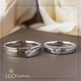 HAPPY102B_PT Nhẫn cưới bạch kim cao cấp Platinum 90% PT900 - Lucy Jewelry